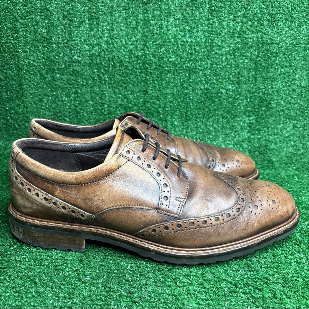ECCO Vitrus Comfort Wingtip Lace Up Oxford Shoes Brown Mens Size 43‎ US 9
